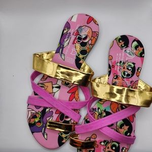 Size 7 Pink Sandals Nostalgic Charm Look powerpuff girls